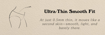 Merino wool bikini brief feature illustration highlighting an ultra-thin smooth fit design.