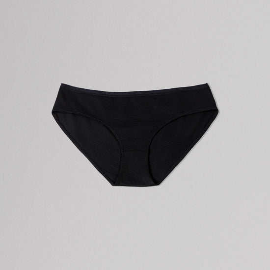 Black underwear on a light gray background