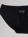 Black underwear with 'Flowool' brand label on a light gray background